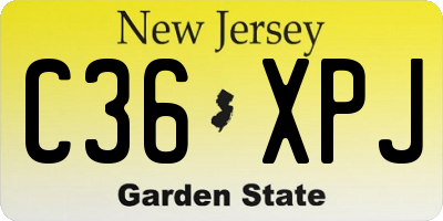 NJ license plate C36XPJ