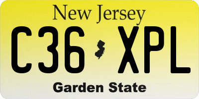 NJ license plate C36XPL