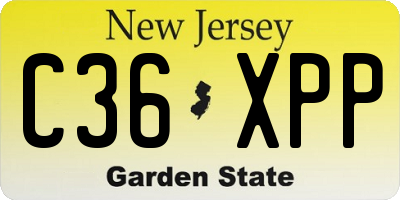 NJ license plate C36XPP