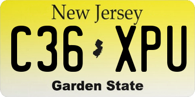 NJ license plate C36XPU