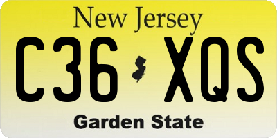 NJ license plate C36XQS