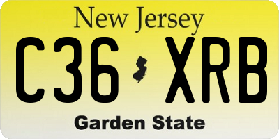 NJ license plate C36XRB