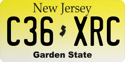 NJ license plate C36XRC
