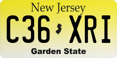 NJ license plate C36XRI