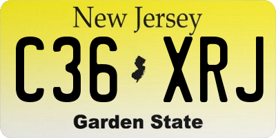 NJ license plate C36XRJ