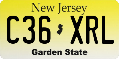 NJ license plate C36XRL