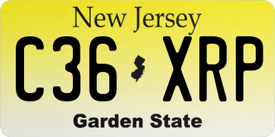 NJ license plate C36XRP