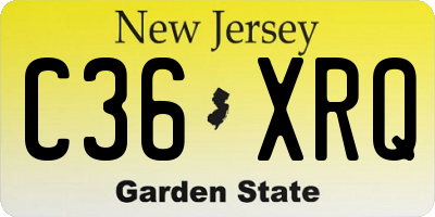 NJ license plate C36XRQ
