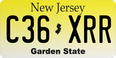 NJ license plate C36XRR