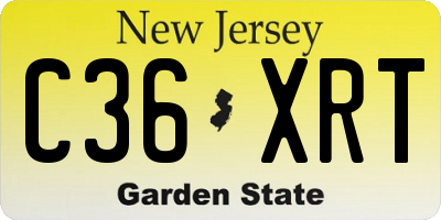 NJ license plate C36XRT