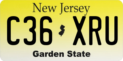 NJ license plate C36XRU