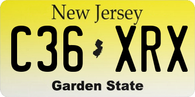 NJ license plate C36XRX