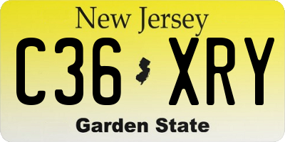 NJ license plate C36XRY