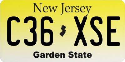 NJ license plate C36XSE