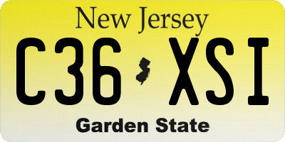 NJ license plate C36XSI