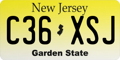 NJ license plate C36XSJ