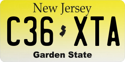 NJ license plate C36XTA