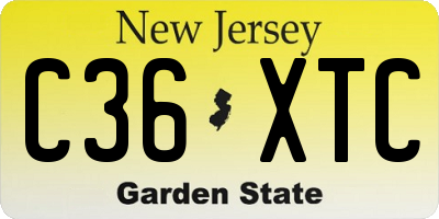 NJ license plate C36XTC