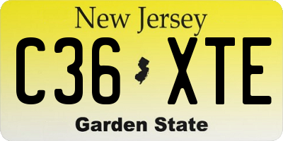 NJ license plate C36XTE
