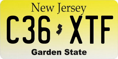 NJ license plate C36XTF