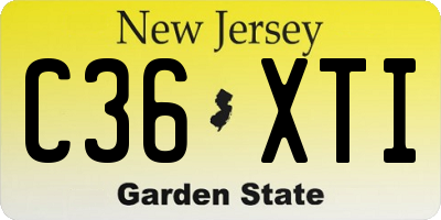 NJ license plate C36XTI