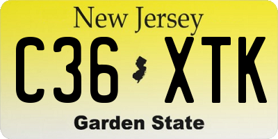 NJ license plate C36XTK