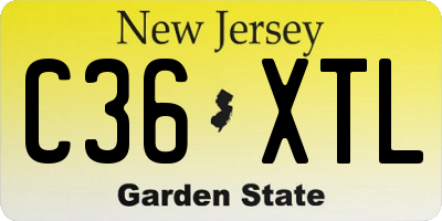 NJ license plate C36XTL