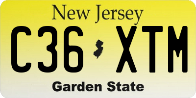 NJ license plate C36XTM