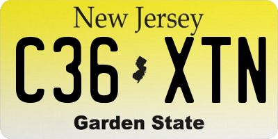 NJ license plate C36XTN