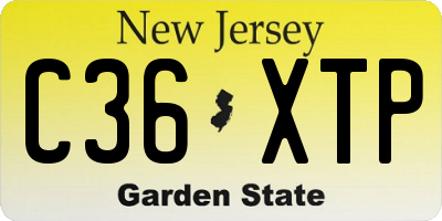 NJ license plate C36XTP