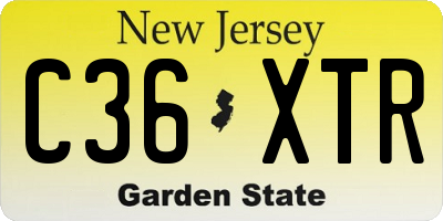 NJ license plate C36XTR