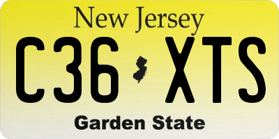 NJ license plate C36XTS