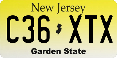 NJ license plate C36XTX