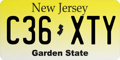 NJ license plate C36XTY