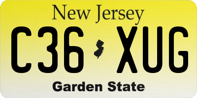 NJ license plate C36XUG