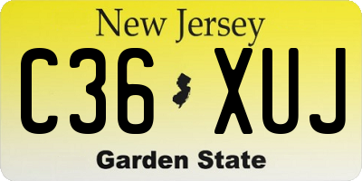 NJ license plate C36XUJ