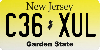 NJ license plate C36XUL