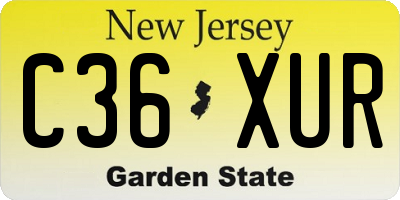 NJ license plate C36XUR