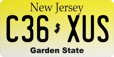 NJ license plate C36XUS
