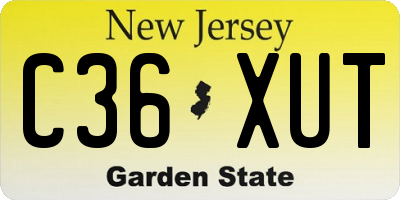 NJ license plate C36XUT