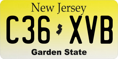 NJ license plate C36XVB