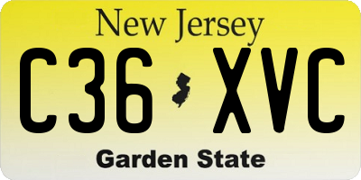 NJ license plate C36XVC