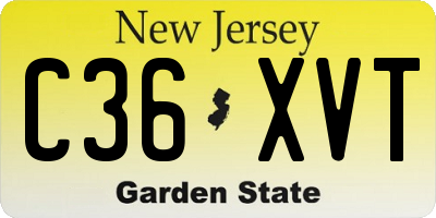 NJ license plate C36XVT