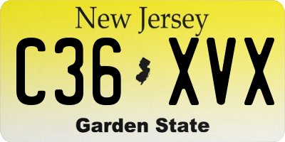 NJ license plate C36XVX