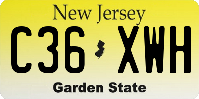 NJ license plate C36XWH