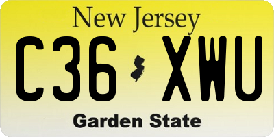 NJ license plate C36XWU