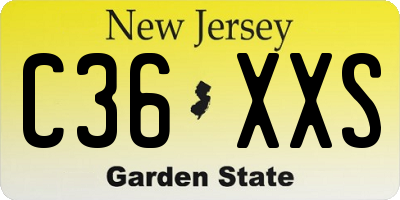 NJ license plate C36XXS