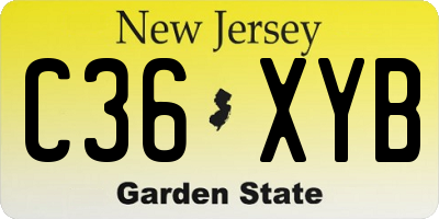 NJ license plate C36XYB