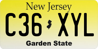 NJ license plate C36XYL