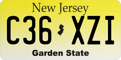 NJ license plate C36XZI